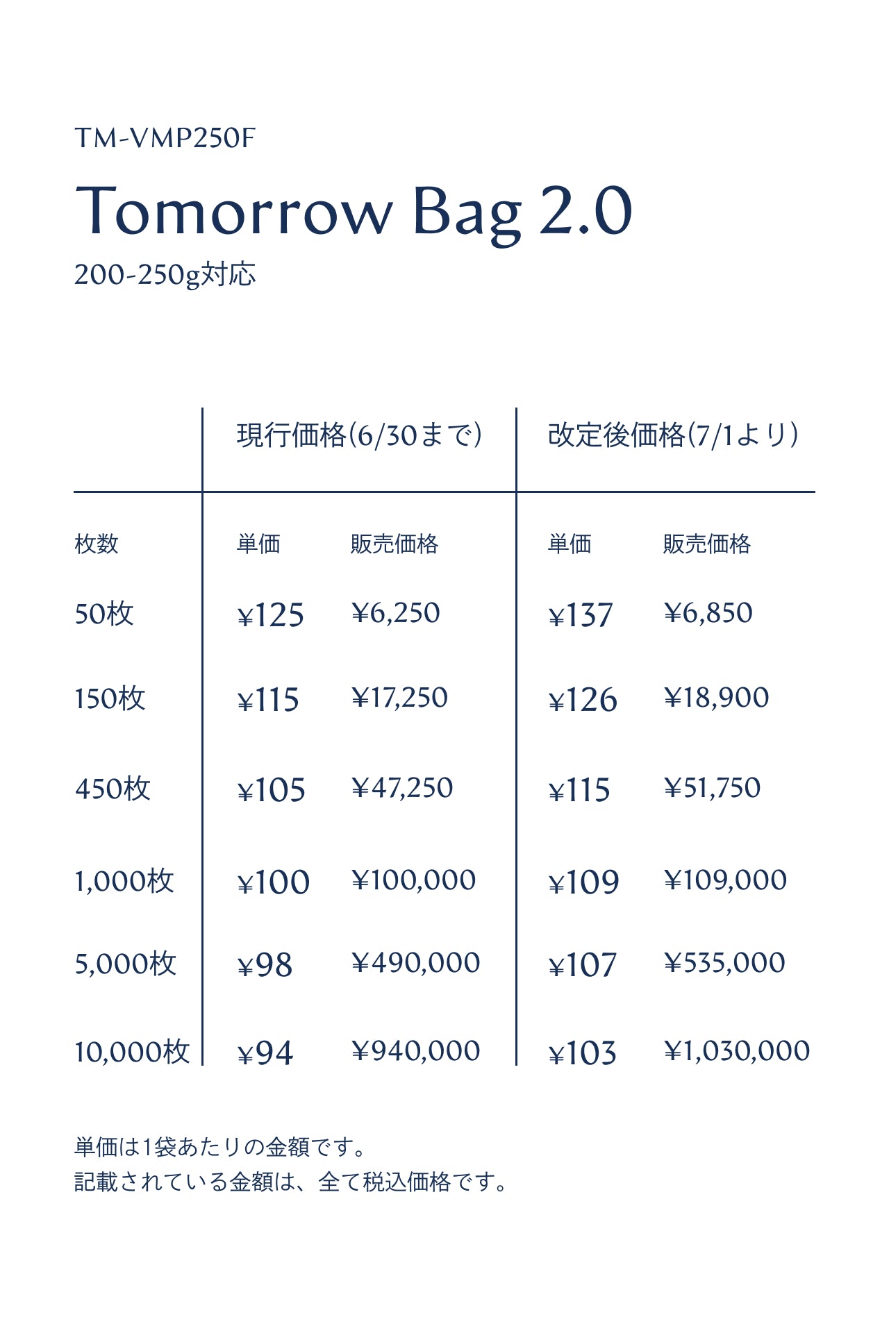 Tomorrow Bag 2.0/200-250g対応